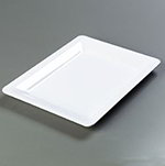 Carlisle 4441602 Palette Designer Displayware Plate, 17 in x 13 in, Wide Rim, Rectangle, White