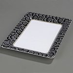Carlisle 44417921 Palette Designer Displayware Platter, 17 x 13, Rectangular, Black Waves