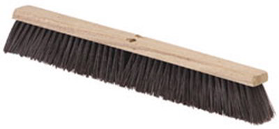 Carlisle 4520201 24" Floor Sweep - Coarse/Heavy, Hardwood Block, Maroon Poly Bristles, Brown