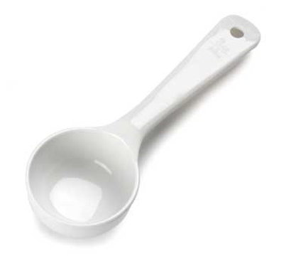 Carlisle 492602 3-oz Solid Portion Spoon - Short Handle, Poly, White