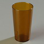 Carlisle 5216-813 SAN Stackable 16 oz Tumblers, 12 Pack, Pebbled Exterior, Amber