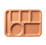 Carlisle 614PC25 6-Compartment Left Handed Tray, 9-7/8 x 13-7/8-in, Poly, Tan