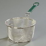 Carlisle 601028 8-3/4-in Round Fry Basket w/ Top & Front Hook, 18/8 Stainless