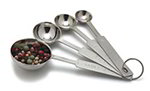 Carlisle 604300 Measuring Spoon Set: 1/4, 1/2, 1-tsp, & 1-tbsp, 18/8 Stainless