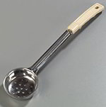 Carlisle 604371 Perforated Portion Control Spoon, 3-oz, Stainless Steel, Beige