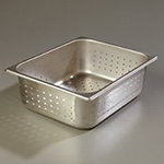 Carlisle 607124P Half Size Perforated Anti-Jam Steam Pan, 4-in Deep, 24-Ga. Stainless