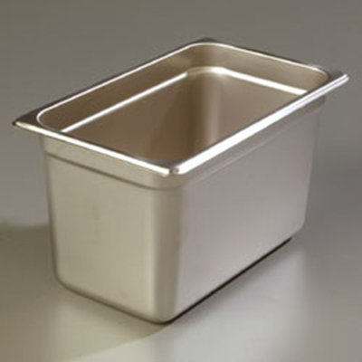 1/4-Size Steam Table Pan, 6-in Deep, 24-Ga. Stainless