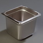 Carlisle 607166 1/6-Size Steam Table Pan w/ 6-in Deep, 24-Ga. Stainless