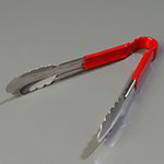 Carlisle 60756005 9.5-in Utility Tong w/ Red Handle, Heavy Duty Stainless