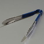 Carlisle 60756014 9.5-in Utility Tong w/ Blue Handle, Heavy Duty Stainless