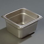 Carlisle 608164 1/6-Size Steam Table Pan, 4-in Deep, 22-Ga. Stainless