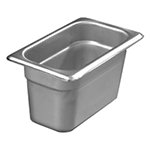 Carlisle 608194 1/9-Size Steam Table Pan, 4-in Deep, 22-Ga. Stainless