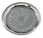 Carlisle 608907 Round 14-in Serving Tray w/ Gadroon Border, Chrome Plated