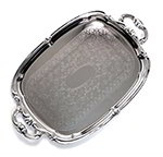 Carlisle 608919 Embossed Oval Tray w/ Integral Handles, Chrome Plated