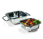 Carlisle 609083 8.3-in Square Display Dish w/ Handles, Stainless