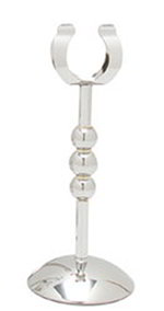 Carlisle 609183 8-in Allegro Number Stand, Weighted Base & Globe Motif, Stainless
