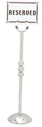 Carlisle 609185 16-in Allegro Number Stand, Weighted Base & Globe Motif, Stainless