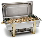 Carlisle 609550 8-qt Chafer, Dome Cover, Mirror Stainless, Gold Trim