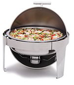 Carlisle 609578 6-qt Round Times Square Chafer, Roll Top & Slide Lock, Stainless