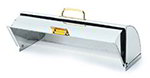 Carlisle 609590 Full Size Roll Top Cover w/ Brass Handles, Polished Stainless