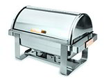 Carlisle 609600 8-qt Manhattan Chafer w/ Roll Top, Solid Brass Handles