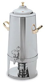 Carlisle 609633 3-Gallon Tapered Beverage Urn w/ Brass Handles & Knob, Stainless