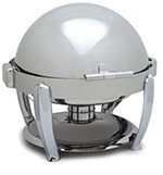 Carlisle 609720 6-qt Round Aspen Chafer w/ Roll Top & Chrome Legs, Stainless