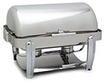 Carlisle 609721 8-qt Rectangular Aspen Chafer w/ Roll Top & Chrome Legs, Stainless