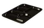 Carlisle 61403 6-Compartment Left Handed Tray, 9-7/8 x 13-7/8-in, ABS, Black