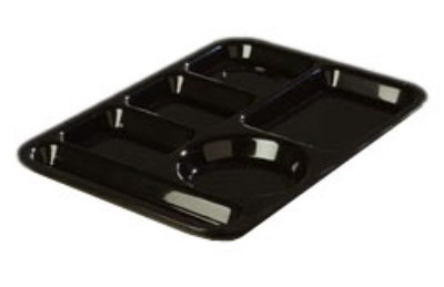 Carlisle 61403 6-Compartment Left Handed Tray, 9-7/8 x 13-7/8-in, ABS, Black