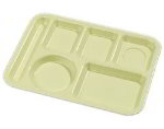 Carlisle 61404 6-Compartment Left Handed Tray, 9-7/8 x 13-7/8-in, ABS, Yellow