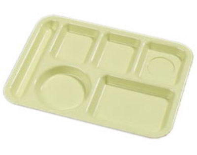 Carlisle 61404 6-Compartment Left Handed Tray, 9-7/8 x 13-7/8-in, ABS, Yellow