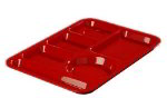 Carlisle 61405 6-Compartment Left Handed Tray, 9-7/8 x 13-7/8-in, ABS, Red
