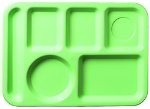 Carlisle 61409 6-Compartment Left Handed Tray, 9-7/8 x 13-7/8-in, ABS, Green