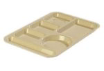 Carlisle 61425 6-Compartment Left Handed Tray, 9-7/8 x 13-7/8-in, ABS, Tan