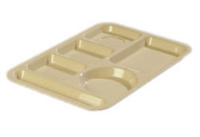 Carlisle 61425 6-Compartment Left Handed Tray, 9-7/8 x 13-7/8-in, ABS, Tan