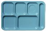 Carlisle 61459 6-Compartment Left Handed Tray, 9-7/8 x 13-7/8-in, ABS, Slate