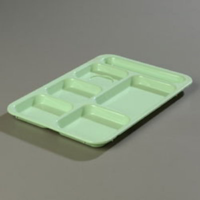 Carlisle 614R09 Rectangular 5-Compartment Tray, 10-in x 14-3/8-in, ABS, Green