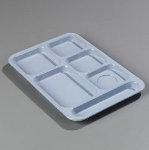 Carlisle 614R59 6-Compartment Right Handed Tray, 10 x 14-3/8-in, ABS, Slate