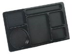 Carlisle 61503 6-Compartment Tray, 8-3/4 x 15-in, ABS, Black