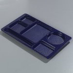 Carlisle 61514 6-Compartment Tray, 8-3/4 x 15-in, ABS, Blue