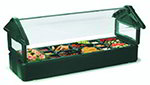 Table Top Food Bar, 6 ft., Double Sided Sneeze Guard, Forest Green
