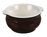 Carlisle 7007438 8-oz Bean Pot - Melamine, Bone/Chocolate