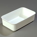 Carlisle 811002 5-lb Rectangular Deli Crock, White Polypropylene