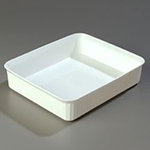 Carlisle 811202 10-lb Rectangular Deli Crock, White Polypropylene