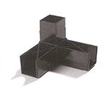 Carlisle 900331 1-1/4-in Sneeze Guard Assembly Block w/ 3 Prongs, 90-Degree, Grey