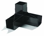 Carlisle 900303 1-1/4-in Sneeze Guard Assembly Block w/ 3 Prongs, 90-Degree, Black