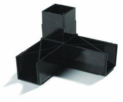 Carlisle 900303 Sneeze Guard Assembly Block - 1-1/4" Square, 90-Angle, Black