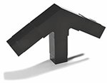 Carlisle 900503 1-in Sneeze Guard Assembly Block w/ 3 Prongs, 60-Degree, Black