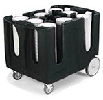 Carlisle ADD603 Adjustable Optimizer Dish Dolly, 6 Dividers, NSF, Black